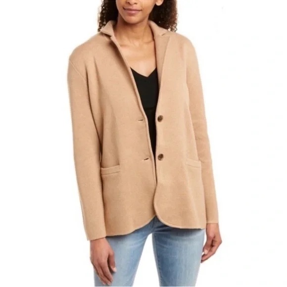 J. Crew Mercantile Tan Knit Button Front Cardigan Sweater Blazer Jacket Size M - Picture 1 of 7